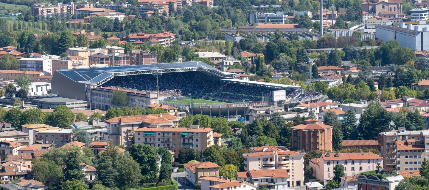 De transformatie van het stadion van Atalanta Bergamo